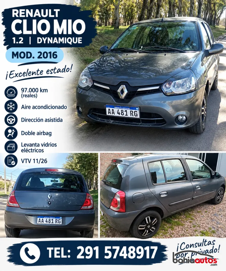 Renault Clio Mío 2016 usado en Bahía Blanca - foto 8