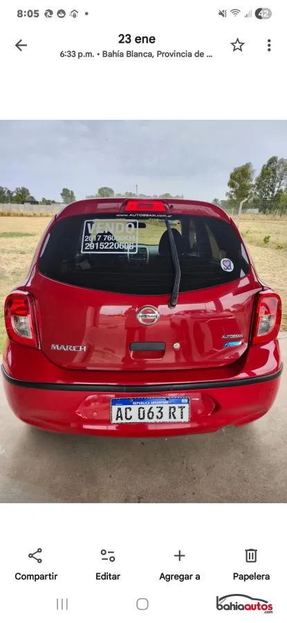 Nissan March 2017 usado en Bahía Blanca - foto 2