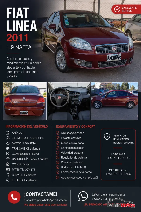 Fiat Linea 2011 usado en Bahía Blanca - foto 5