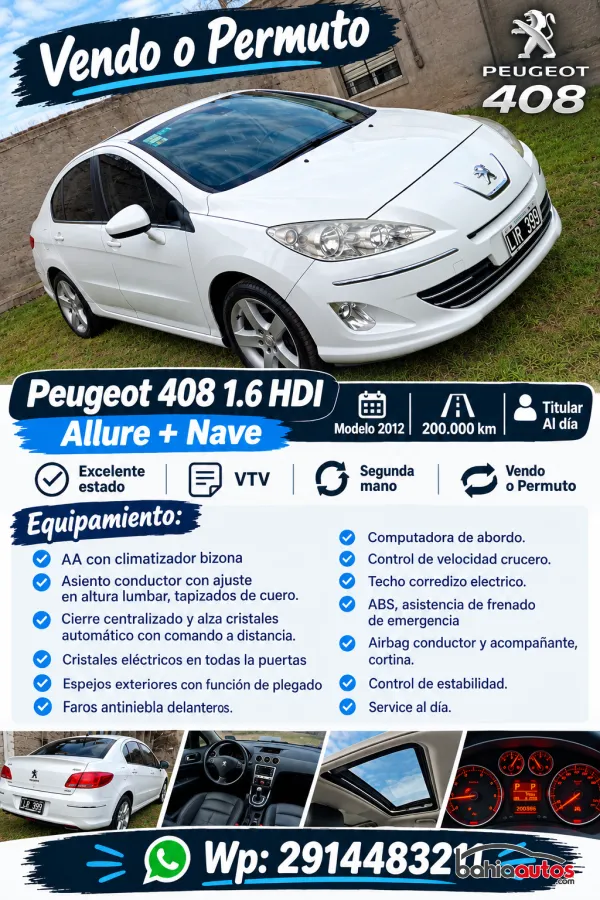 Peugeot 408 2012 usado en Bahía Blanca - foto 3